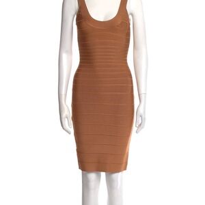 Herve Leger Bandage dress tan brown xs
